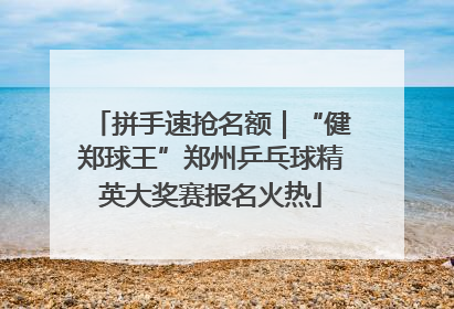 拼手速抢名额｜“健郑球王”郑州乒乓球精英大奖赛报名火热