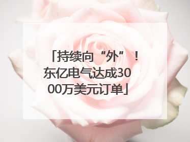 持续向“外”！东亿电气达成3000万美元订单