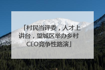 村民当评委，人才上讲台，望城区举办乡村CEO竞争性路演