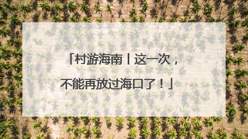 村游海南丨这一次，不能再放过海口了！