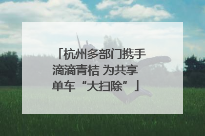 杭州多部门携手滴滴青桔 为共享单车“大扫除”
