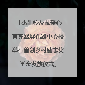 杰出校友献爱心 宜宾翠屏孔滩中心校举行曾剑乡村励志奖学金发放仪式