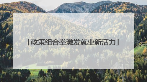 政策组合拳激发就业新活力