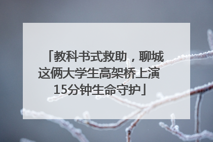 教科书式救助，聊城这俩大学生高架桥上演15分钟生命守护