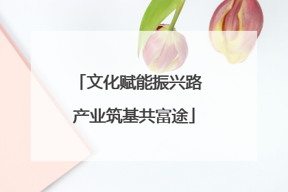 文化赋能振兴路 产业筑基共富途