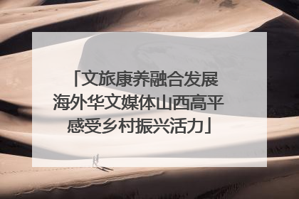 文旅康养融合发展 海外华文媒体山西高平感受乡村振兴活力