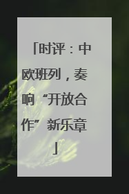 时评：中欧班列，奏响“开放合作”新乐章
