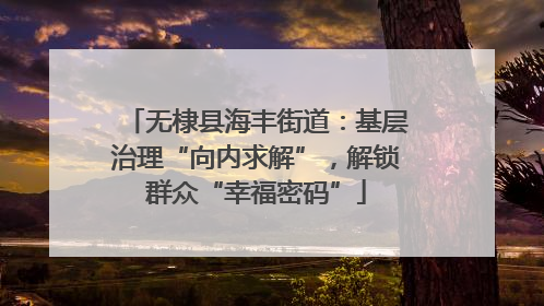 无棣县海丰街道：基层治理“向内求解”，解锁群众“幸福密码”