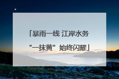 暴雨一线 江岸水务“一抹黄”始终闪耀