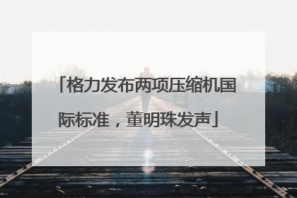 格力发布两项压缩机国际标准，董明珠发声