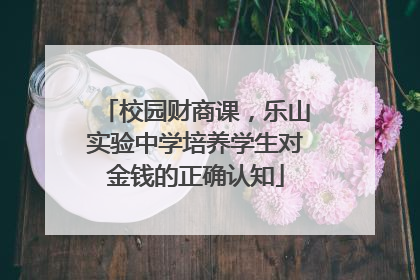 校园财商课，乐山实验中学培养学生对金钱的正确认知
