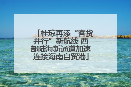 桂琼再添“客货并行”新航线 西部陆海新通道加速连接海南自贸港