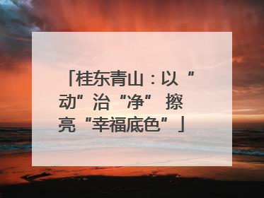 桂东青山：以“动”治“净” 擦亮“幸福底色”