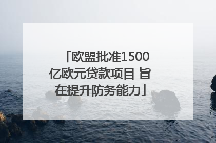 欧盟批准1500亿欧元贷款项目 旨在提升防务能力