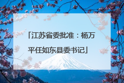 江苏省委批准：杨万平任如东县委书记