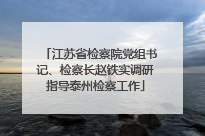 江苏省检察院党组书记、检察长赵铁实调研指导泰州检察工作