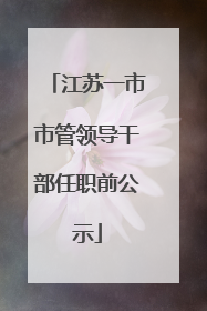 江苏一市市管领导干部任职前公示