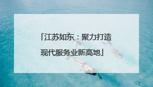 江苏如东：聚力打造现代服务业新高地