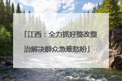 江西：全力抓好整改整治解决群众急难愁盼