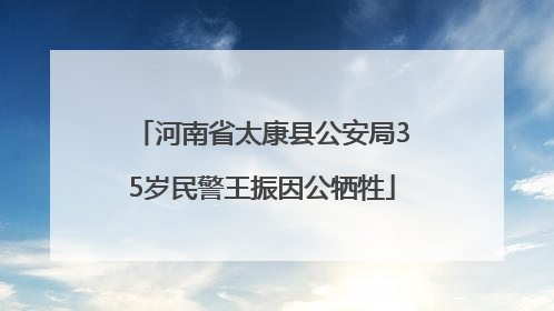 河南省太康县公安局35岁民警王振因公牺牲