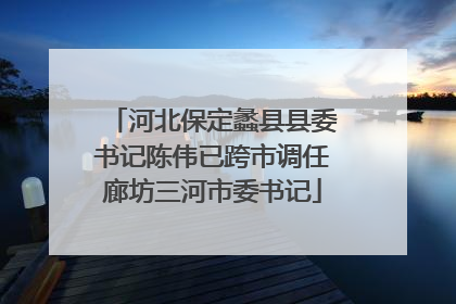 河北保定蠡县县委书记陈伟已跨市调任廊坊三河市委书记