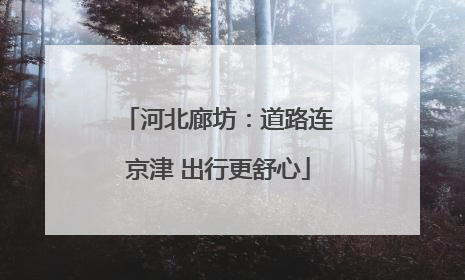 河北廊坊：道路连京津 出行更舒心