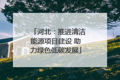 河北：推进清洁能源项目建设 助力绿色低碳发展