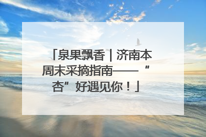 泉果飘香｜济南本周末采摘指南——“杏”好遇见你！