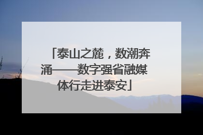 泰山之麓，数潮奔涌——数字强省融媒体行走进泰安