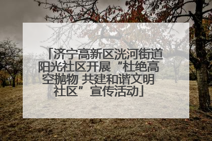 济宁高新区洸河街道阳光社区开展“杜绝高空抛物 共建和谐文明社区”宣传活动
