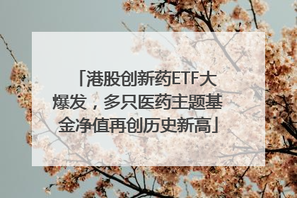 港股创新药ETF大爆发，多只医药主题基金净值再创历史新高