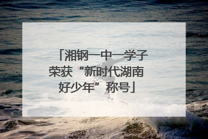 湘钢一中一学子荣获“新时代湖南好少年”称号