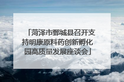 菏泽市鄄城县召开支持明康原料药创新孵化园高质量发展座谈会