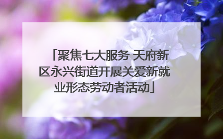 聚焦七大服务 天府新区永兴街道开展关爱新就业形态劳动者活动