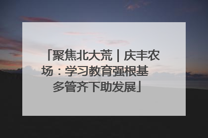 聚焦北大荒｜庆丰农场：学习教育强根基 多管齐下助发展