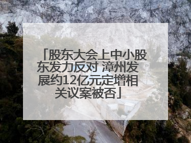 股东大会上中小股东发力反对 漳州发展约12亿元定增相关议案被否