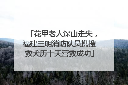 花甲老人深山走失，福建三明消防队员携搜救犬历十天营救成功