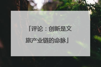 评论：创新是文旅产业链的命脉