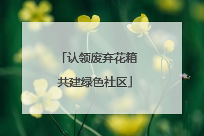 认领废弃花箱 共建绿色社区
