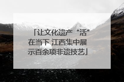 让文化遗产“活”在当下 江西集中展示百余项非遗技艺