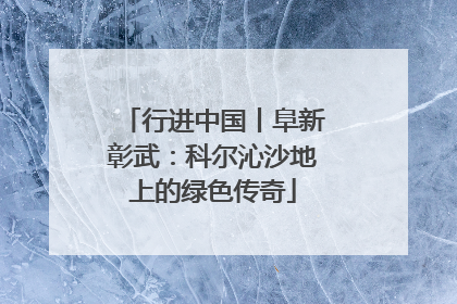 行进中国丨阜新彰武：科尔沁沙地上的绿色传奇