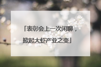 表彰会上一次闲聊，掀起大虾产业之变