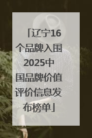 辽宁16个品牌入围2025中国品牌价值评价信息发布榜单