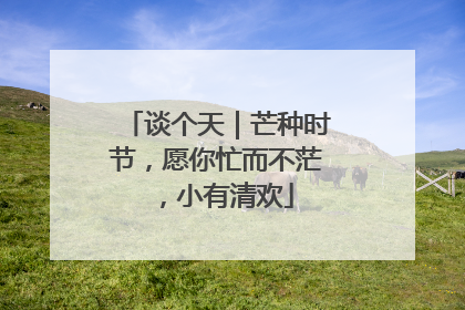 谈个天｜芒种时节，愿你忙而不茫，小有清欢