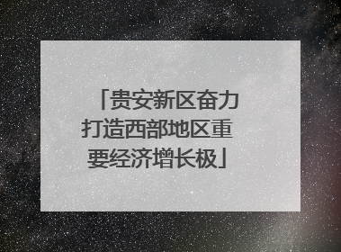 贵安新区奋力打造西部地区重要经济增长极