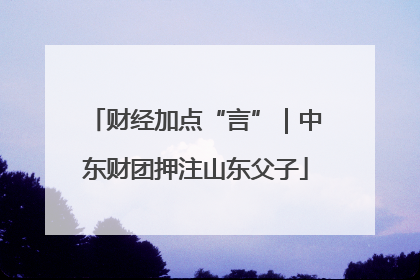 财经加点“言”｜中东财团押注山东父子