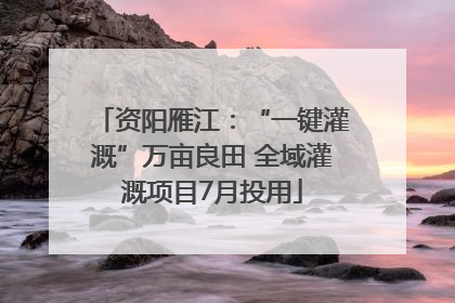 资阳雁江：“一键灌溉”万亩良田 全域灌溉项目7月投用