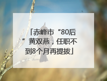 赤峰市“80后”黄双燕，任职不到8个月再提拔