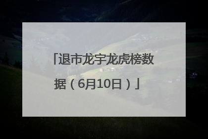 退市龙宇龙虎榜数据（6月10日）