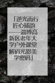 逆光而行 匠心捕韵——淄博高新区老年大学户外课堂解码光影美学密码